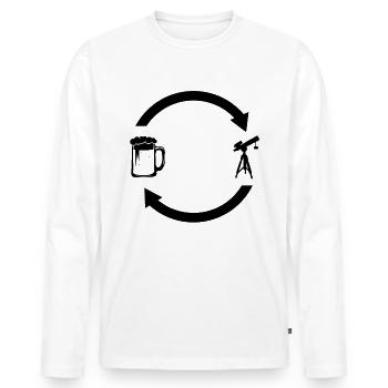 Beer Load Arrows and Astronomy - - Men's Premium Organic Long Sleeve Shirt - white - Front - Nico (187cm)