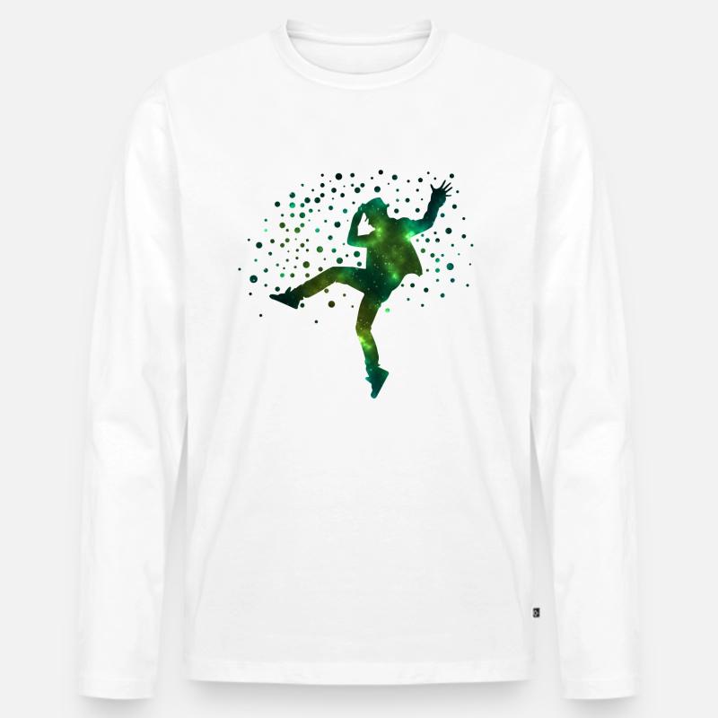 Galaxy Dancer - Männer Premium Bio Langarmshirt - Weiß