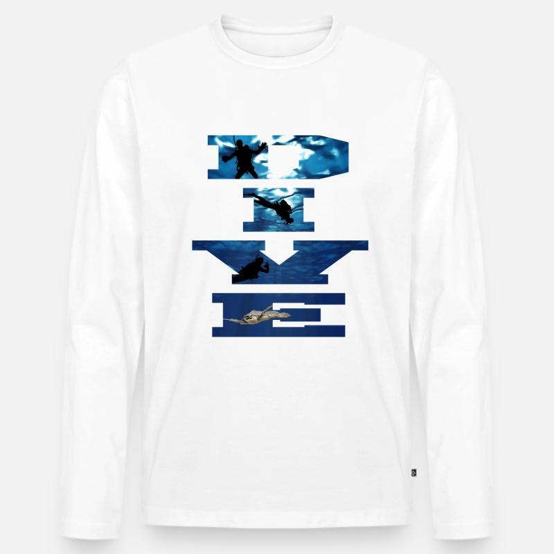 Diver, - Männer Premium Bio Langarmshirt - Weiß