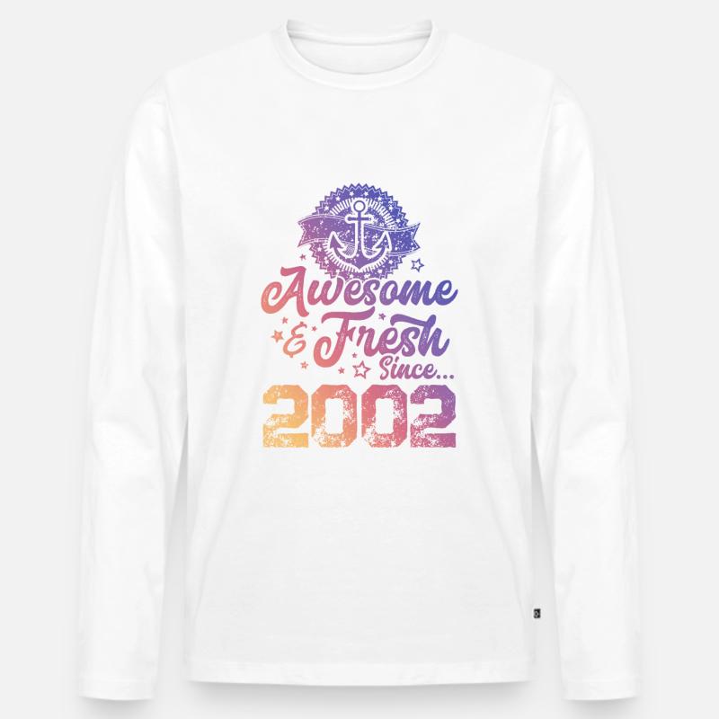 2002 awesome fresh - Männer Premium Bio Langarmshirt - Weiß