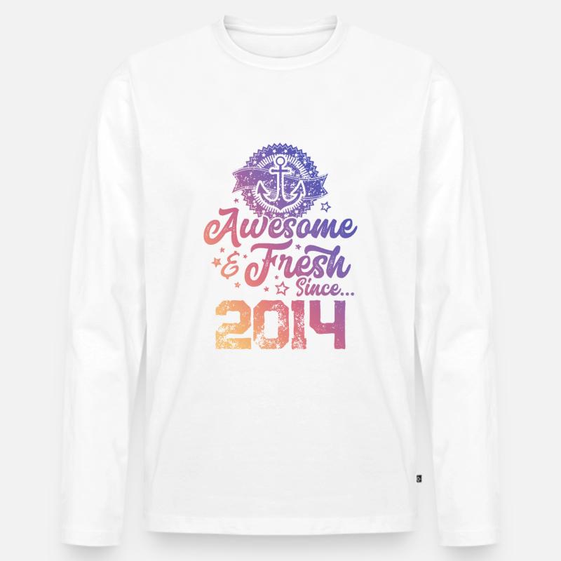 2014 awesome fresh - Männer Premium Bio Langarmshirt - Weiß