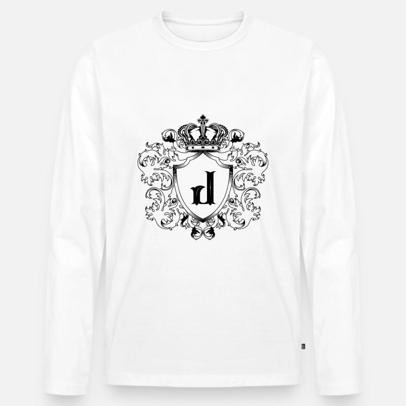 J Buchstabe Wappen - Männer Premium Bio Langarmshirt - Weiß