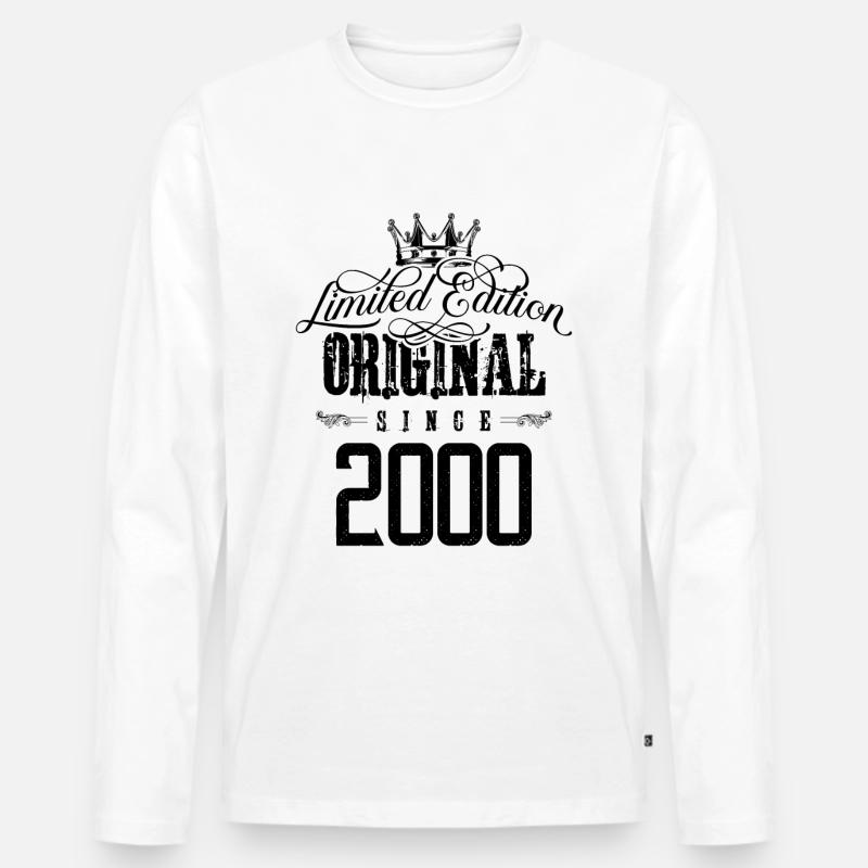 2000 limited edition - Männer Premium Bio Langarmshirt - Weiß