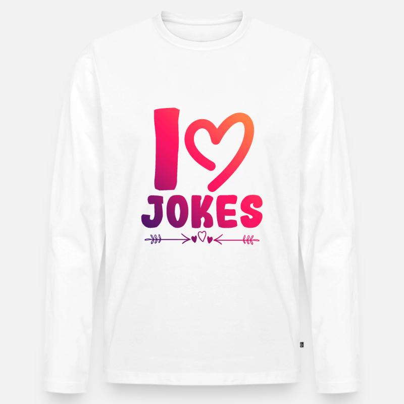 Ich liebe Witze - Männer Premium Bio Langarmshirt - Weiß