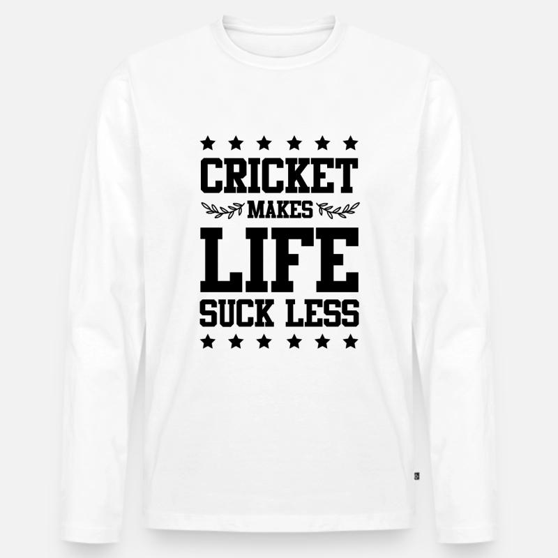 cricket leben - Männer Premium Bio Langarmshirt - Weiß
