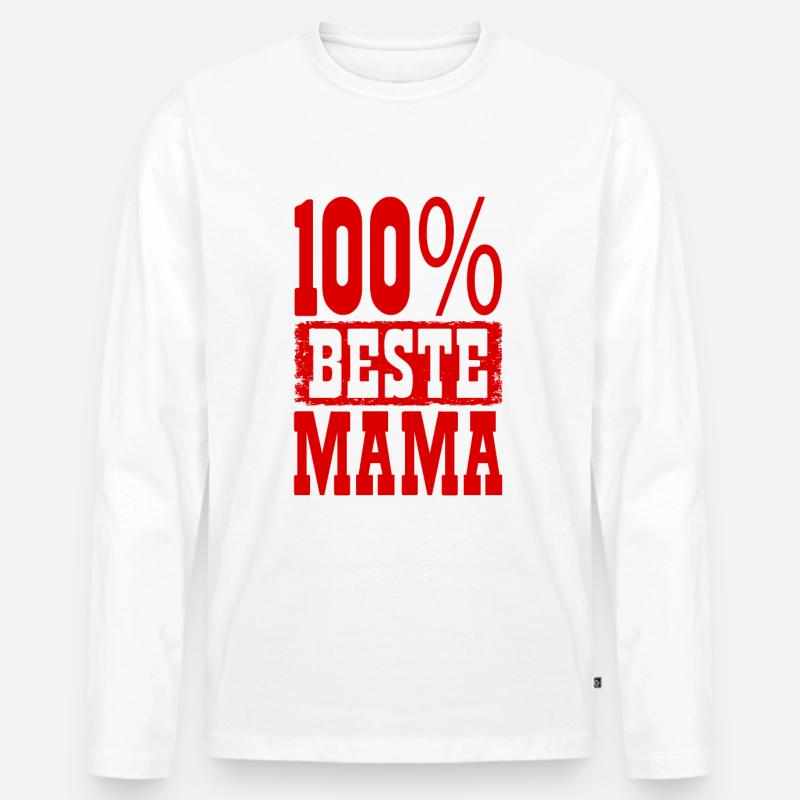 Beste Mama - Männer Premium Bio Langarmshirt - Weiß
