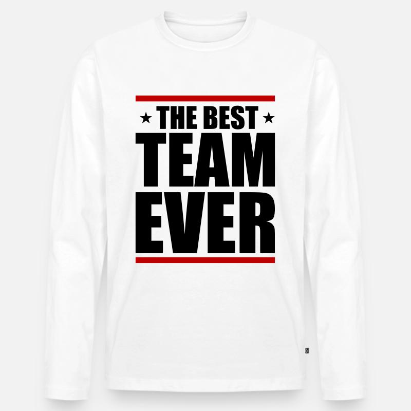 Beste Team Ever - Männer Premium Bio Langarmshirt - Weiß