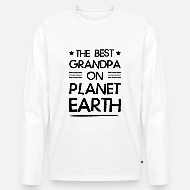 Bester Opa Spruch - Männer Premium Bio Langarmshirt - Weiß