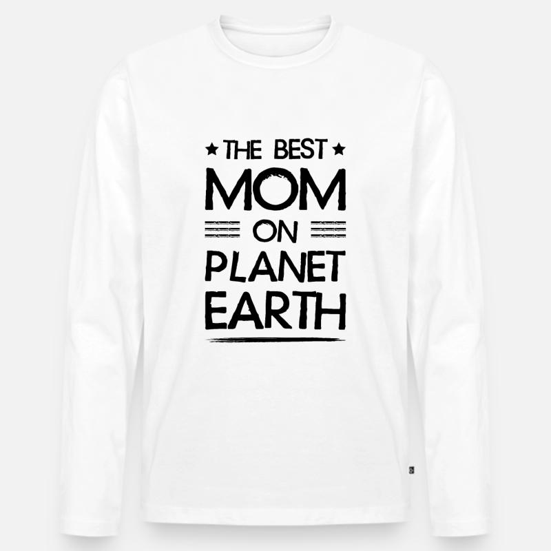 Beste Mom Mama Zitat Mutter - Männer Premium Bio Langarmshirt - Weiß