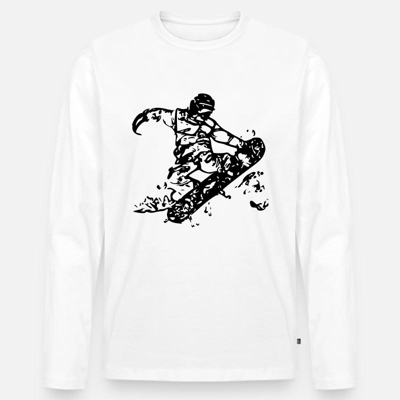 Snowboarder - Männer Premium Bio Langarmshirt - Weiß