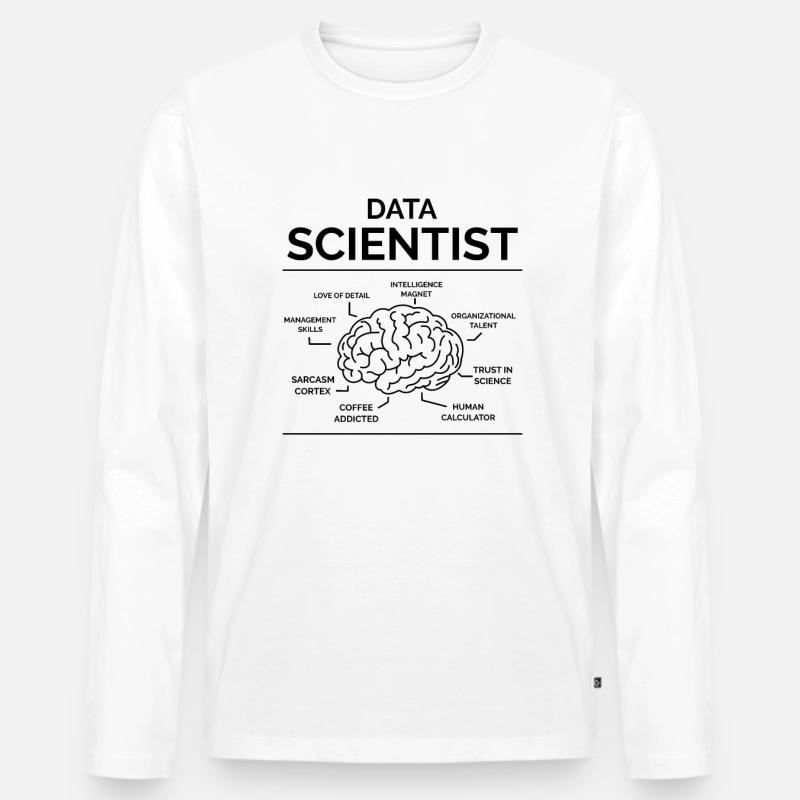 Daten Analyst - Männer Premium Bio Langarmshirt - Weiß