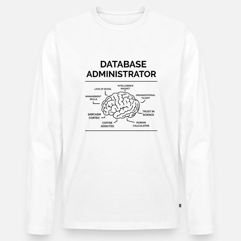 Datenbank Administrator - Männer Premium Bio Langarmshirt - Weiß