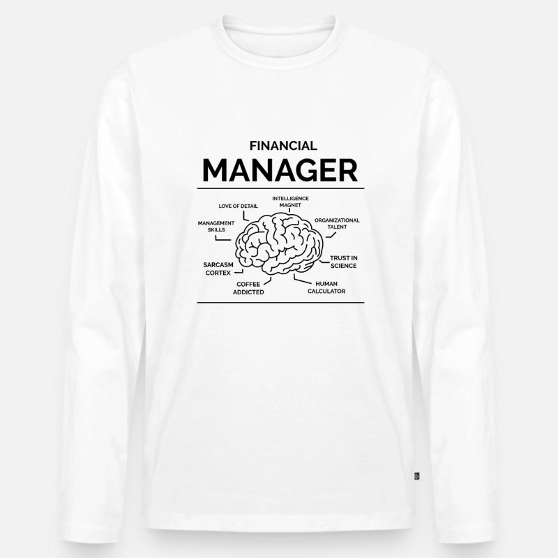 Finanz Manager - Männer Premium Bio Langarmshirt - Weiß