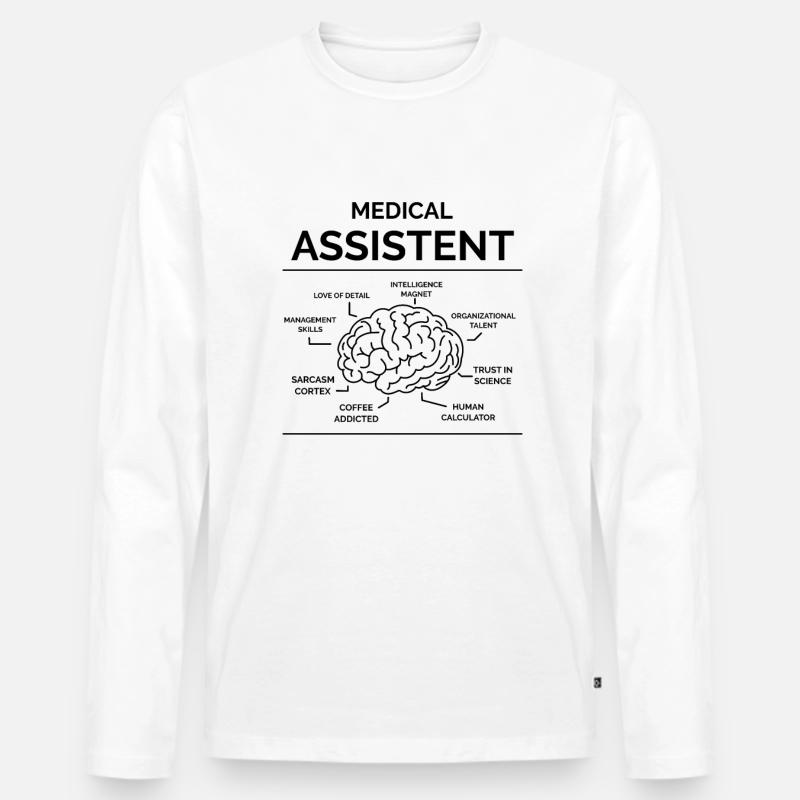Medizinischer Assistent - Männer Premium Bio Langarmshirt - Weiß