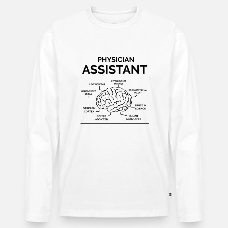 Ärztlicher Assistent - Männer Premium Bio Langarmshirt - Weiß