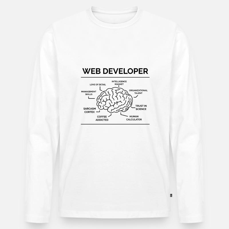 Web Developer Programmer - Men's Premium Organic Long Sleeve Shirt - white