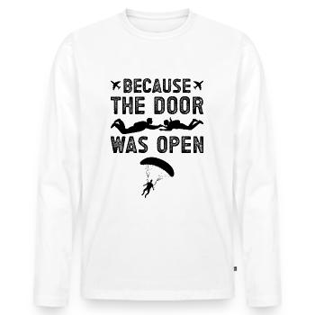 Skydiving - Men's Premium Organic Long Sleeve Shirt - white - Front - Nico (187cm)