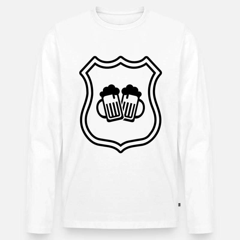 Bierglas Wappen - Männer Premium Bio Langarmshirt - Weiß