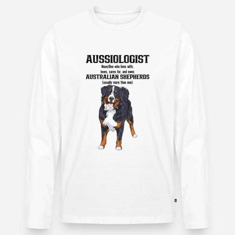 Australischer Schäferhund - Männer Premium Bio Langarmshirt - Weiß