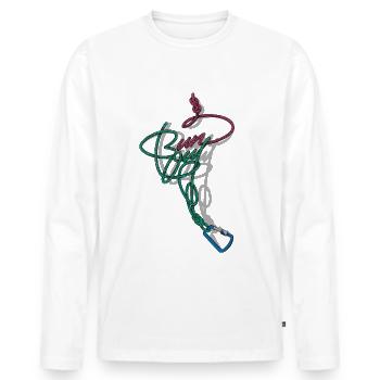 Climber Climbing Climbing Rope Runout Gift - Men's Premium Organic Long Sleeve Shirt - white - Front - Nico (187cm)