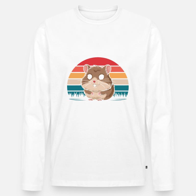 Hamster - Männer Premium Bio Langarmshirt - Weiß