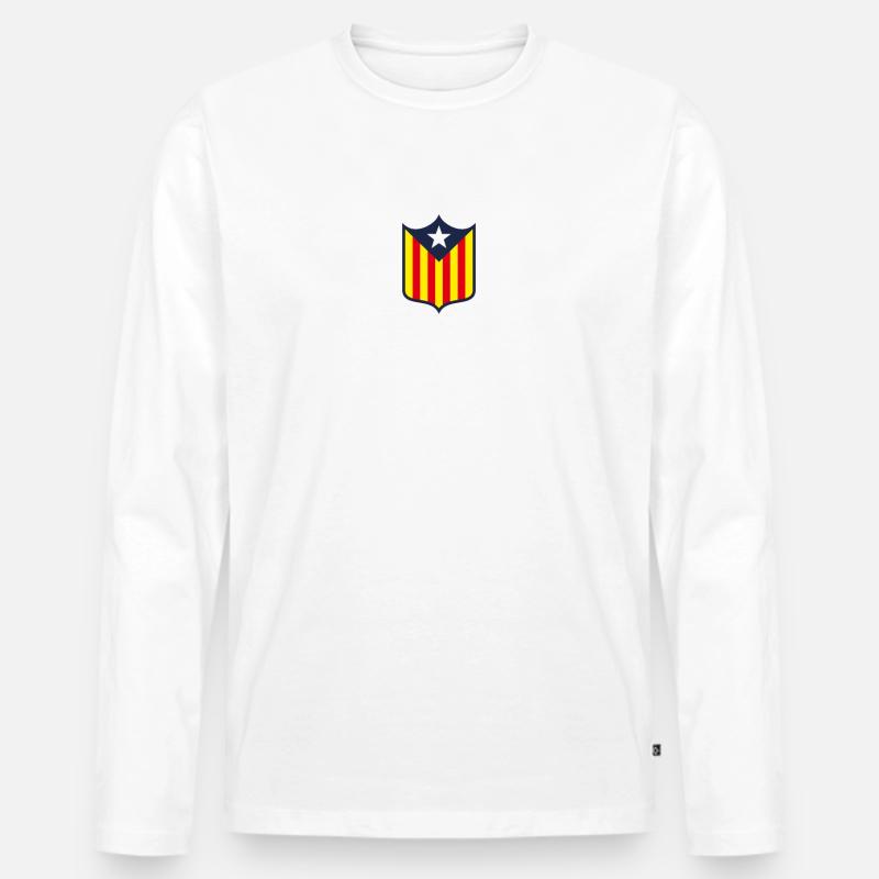 Katalonien - Männer Premium Bio Langarmshirt - Weiß