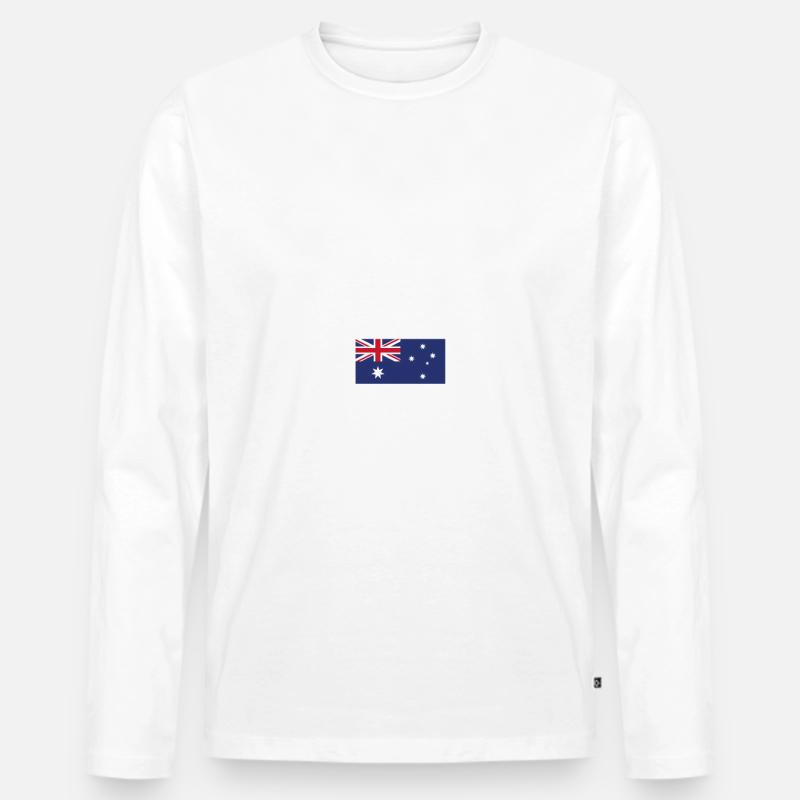 Melbourne - Männer Premium Bio Langarmshirt - Weiß