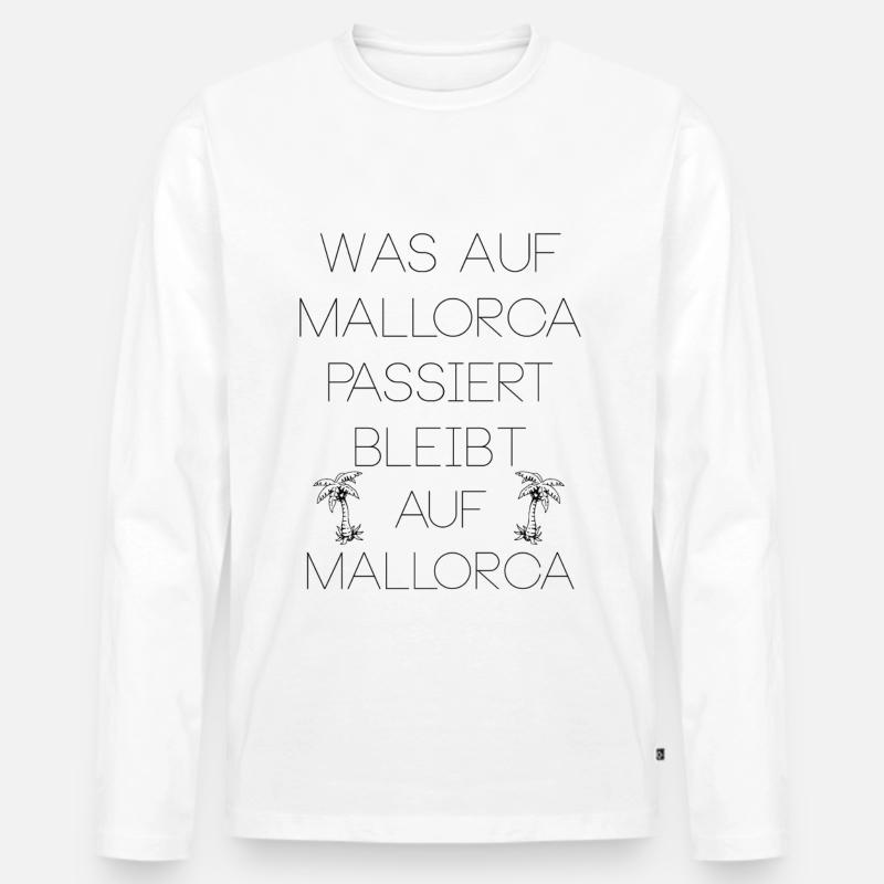 MALLORCA - Männer Premium Bio Langarmshirt - Weiß