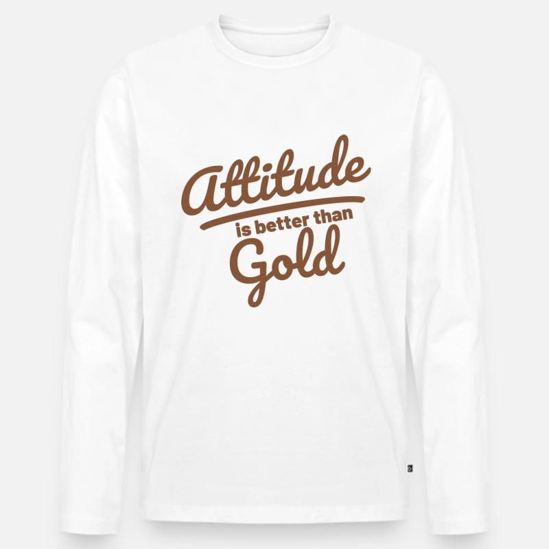 Einstellung - Männer Premium Bio Langarmshirt - Weiß