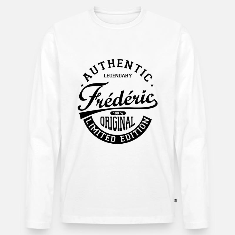 Frederic gift personalized tshirt Frederic - Men's Premium Organic Long Sleeve Shirt - white