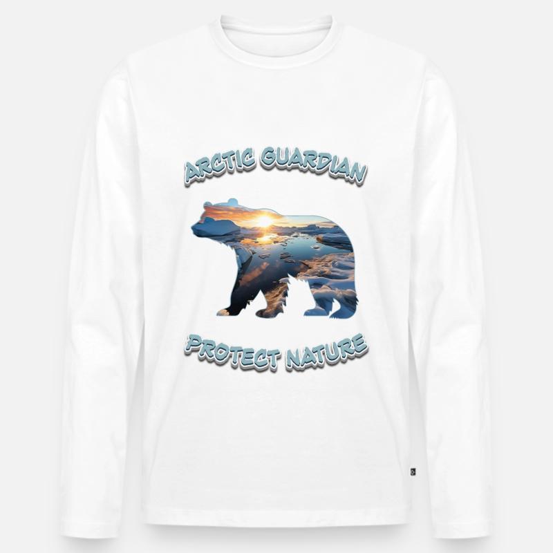 Arctic Guardian - Männer Premium Bio Langarmshirt - Weiß