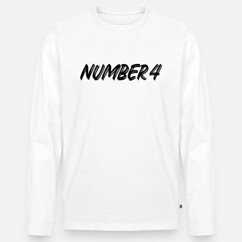Number 4 - vier - vierter - vierte - 4 - Nummer 4 - Männer Premium Bio Langarmshirt - Weiß