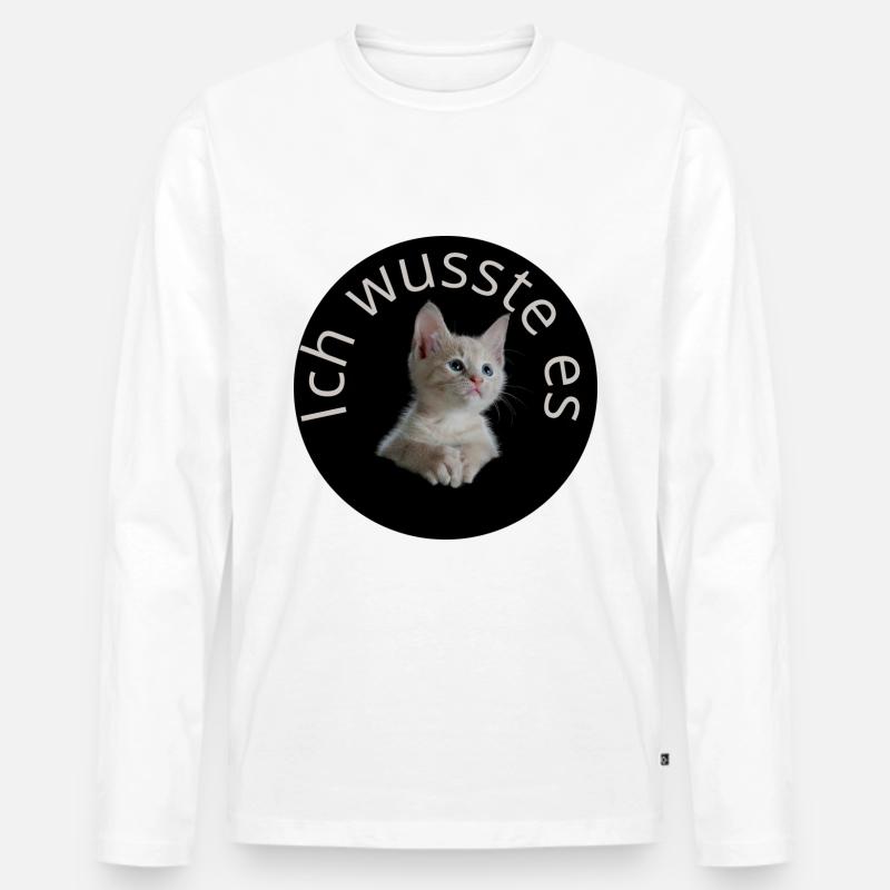 Ich wusste es - Männer Premium Bio Langarmshirt - Weiß