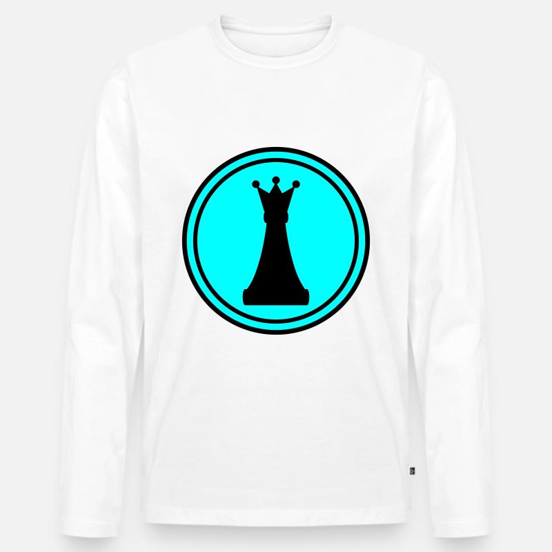 Schachfigur Königin - Männer Premium Bio Langarmshirt - Weiß
