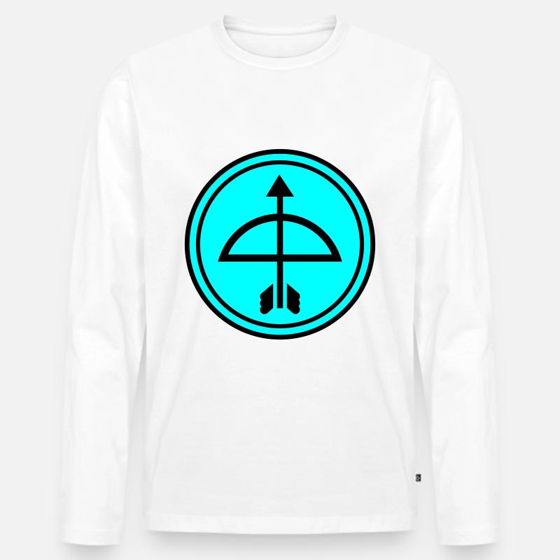 Pfeil und Bogen - Männer Premium Bio Langarmshirt - Weiß
