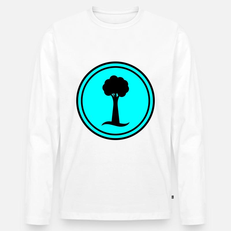 Baum Symbol - Männer Premium Bio Langarmshirt - Weiß