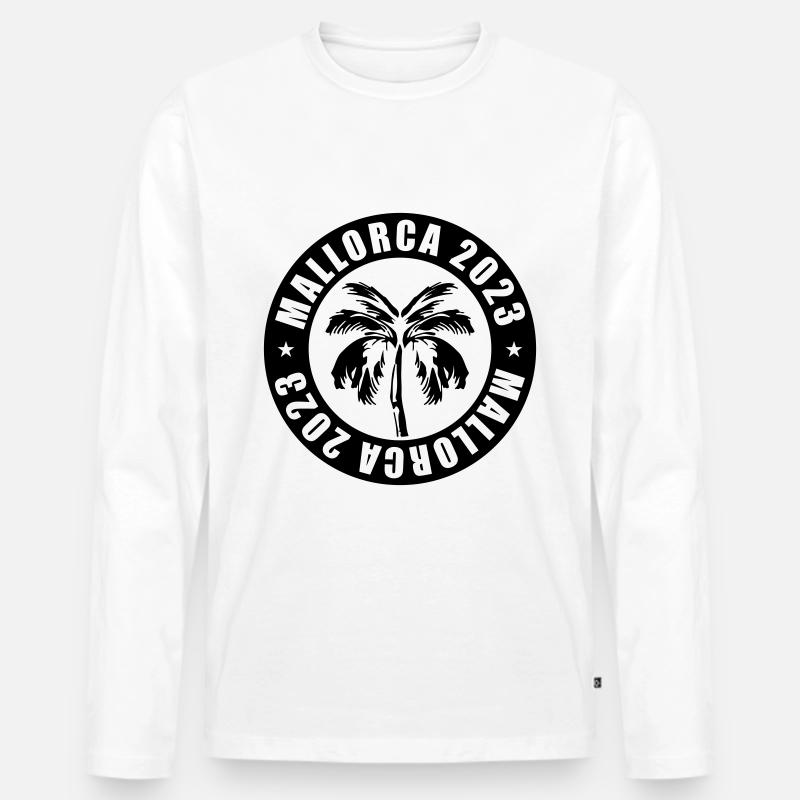 Mallorca 2023 - Männer Premium Bio Langarmshirt - Weiß