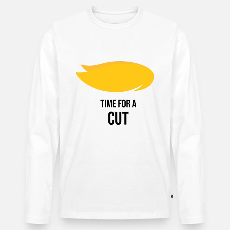 Time for a cut - Männer Premium Bio Langarmshirt - Weiß