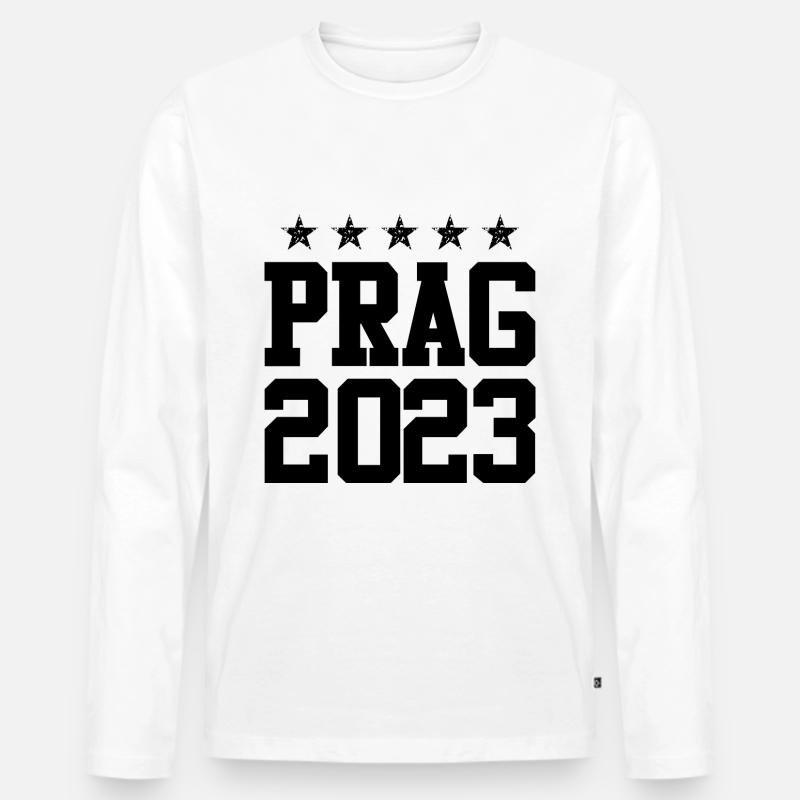 Prag 2023 - Männer Premium Bio Langarmshirt - Weiß