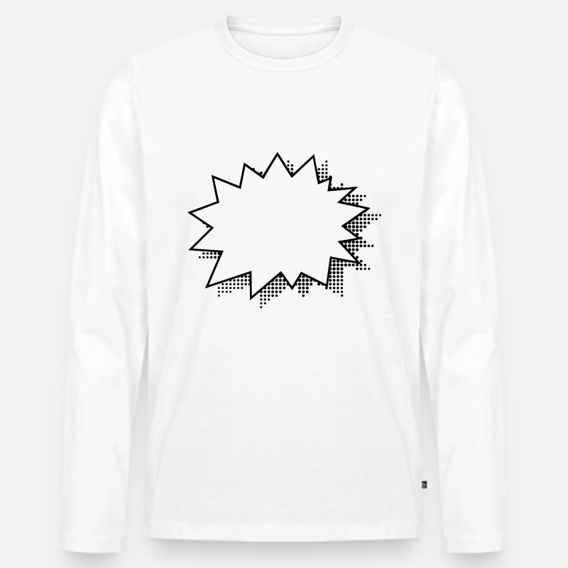 Zack - offen - Männer Premium Bio Langarmshirt - Weiß