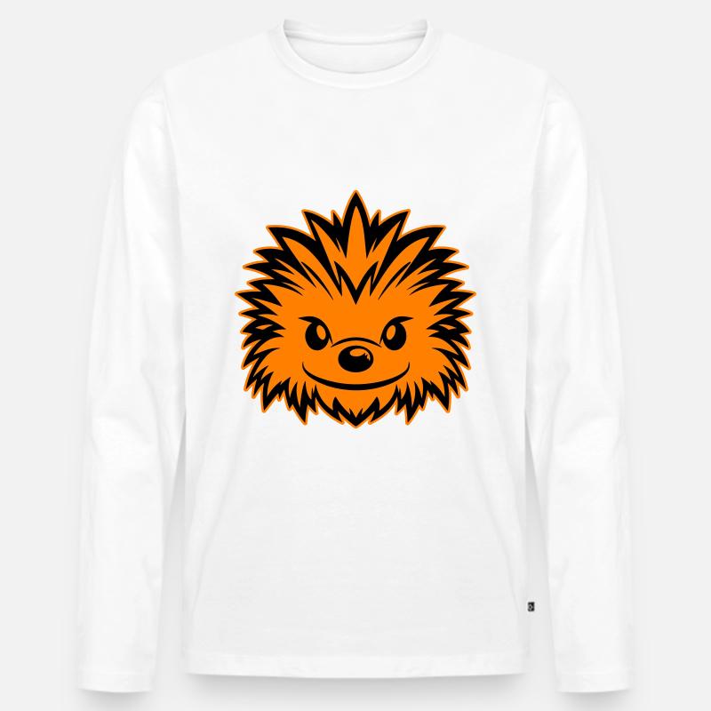 Igel Comic - Männer Premium Bio Langarmshirt - Weiß