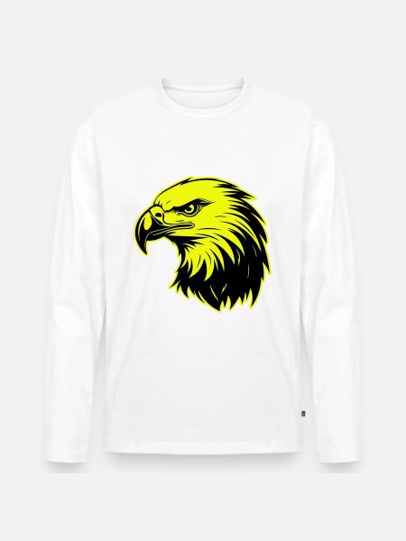 Eagle Head Portrait Icon - Men's Premium Organic Long Sleeve Shirt - white