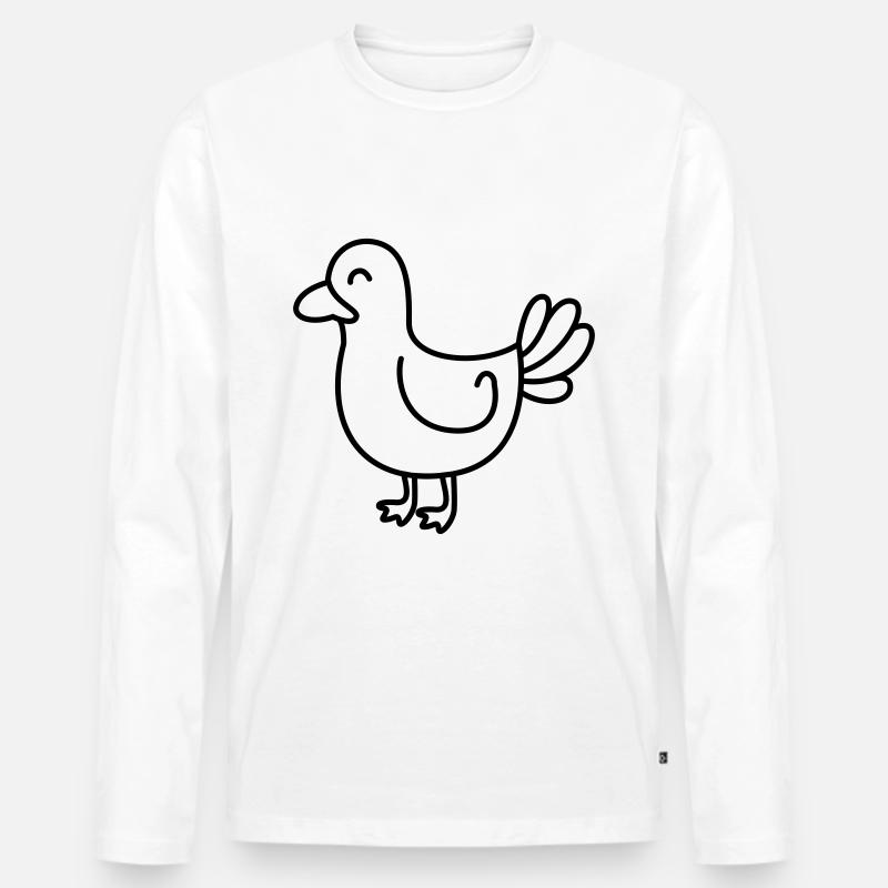 Gans Comic Tier - Männer Premium Bio Langarmshirt - Weiß