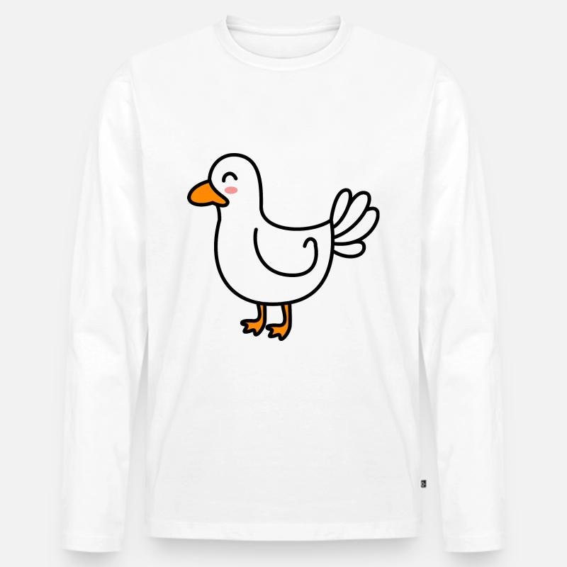 Gans Comic Tier - Männer Premium Bio Langarmshirt - Weiß