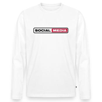 SOCIAL MEDIA - Men's Premium Organic Long Sleeve Shirt - white - Front - Nico (187cm)