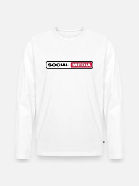 SOCIAL MEDIA - Men's Premium Organic Long Sleeve Shirt - white