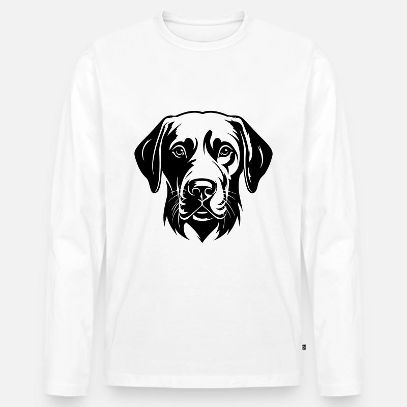 Labrador Hund Kopf - Männer Premium Bio Langarmshirt - Weiß
