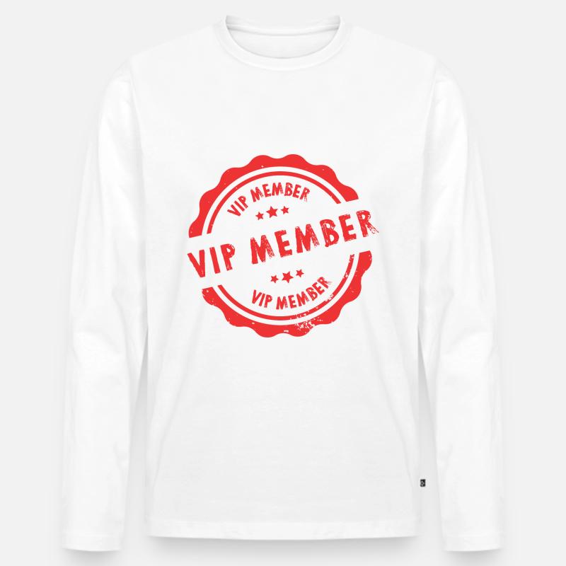 Vip Member Stempel - Männer Premium Bio Langarmshirt - Weiß
