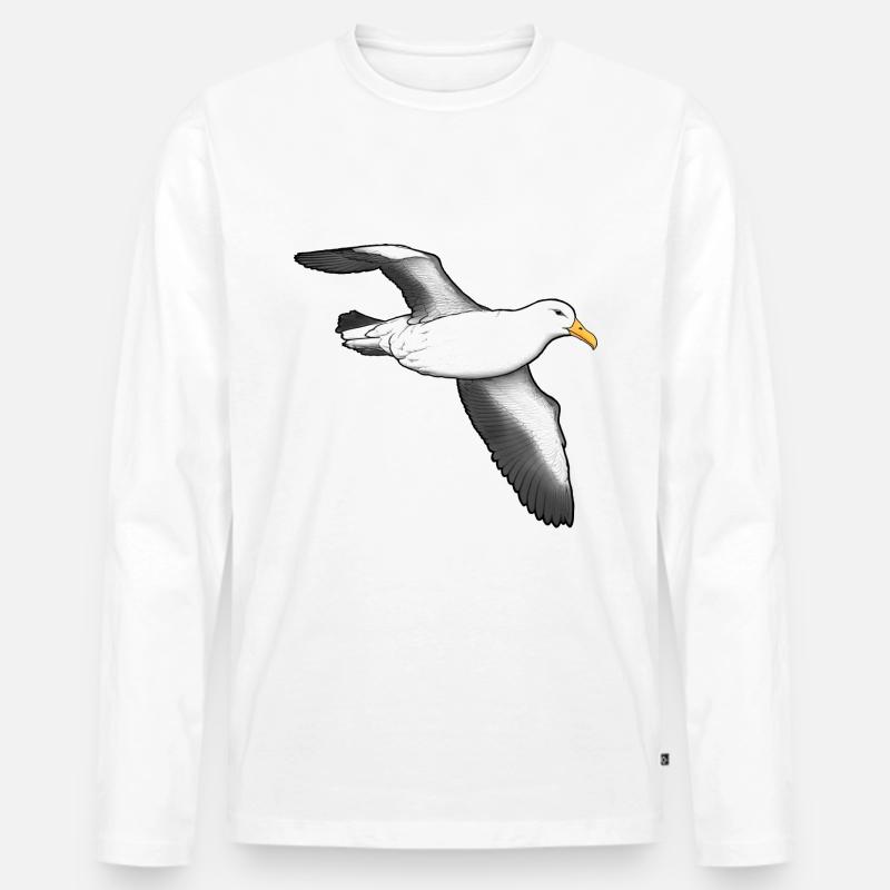 Albatross fliegend - Männer Premium Bio Langarmshirt - Weiß