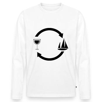 Flèches de chargement de vin et voile - - T-shirt manches longues Premium bio Homme - blanc - Devant - Nico (187cm)